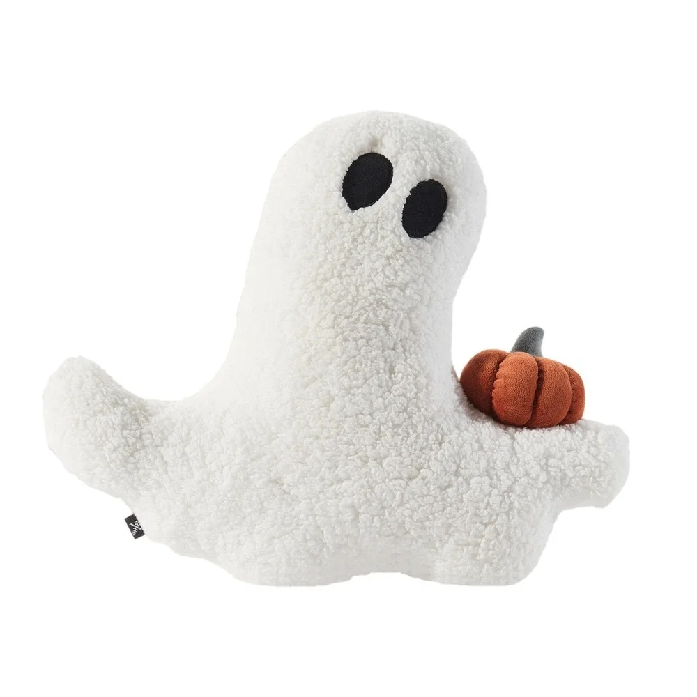 My Texas House Ghost with Pumpkin Shaped Pillow,‎ White - Halloween